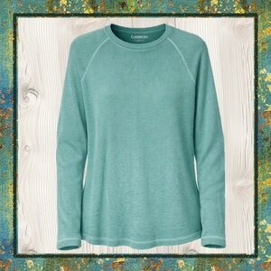 Carbon Waffle Knit Long Sleeve Shirt Mint Ombré Mens Size S Casual Layering Top